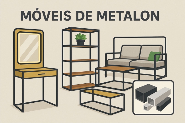 Móveis em Metalon com Pintura Especial e Iluminação LED
