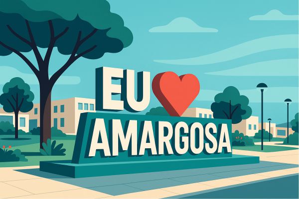 Vista panorâmica de Amargosa ao entardecer