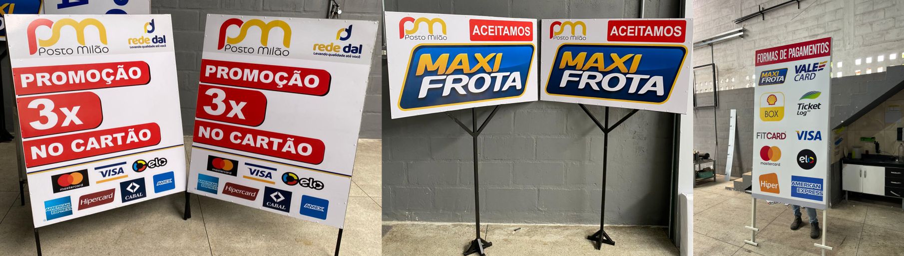 Placa de pista em posto