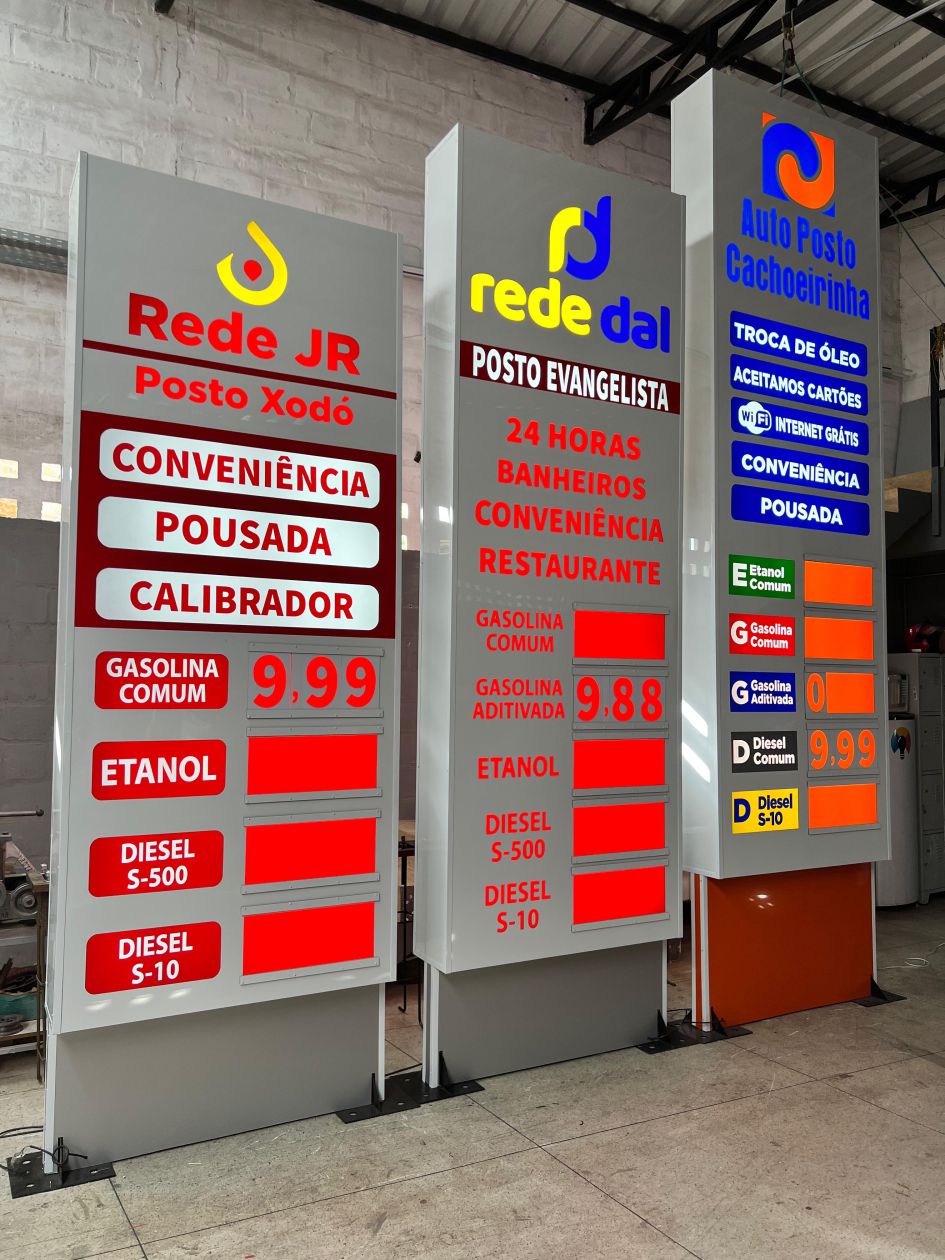 Placa de preço em ACM